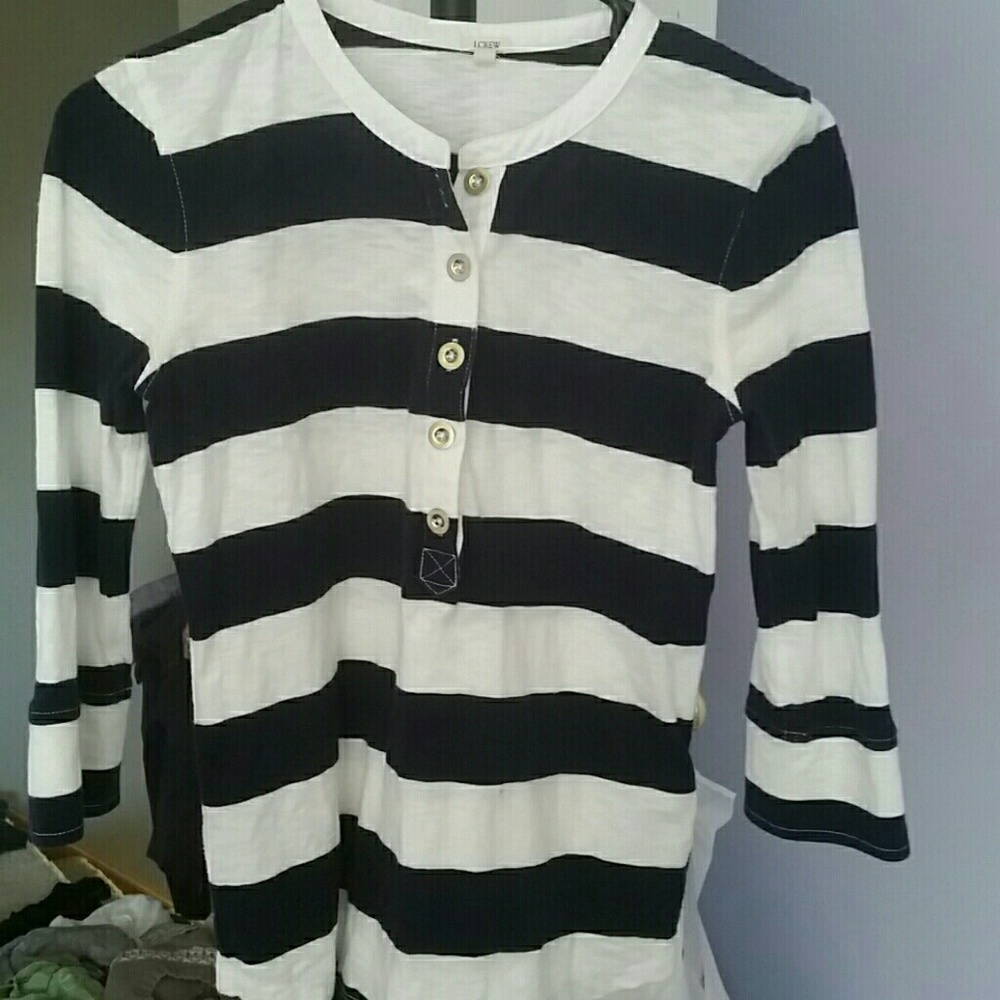 J.crew Striped Navy White Rugby shirt